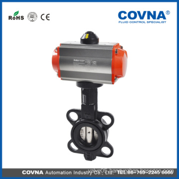 EPDM sealing Cast iron wafer pneumatic butterfly valve